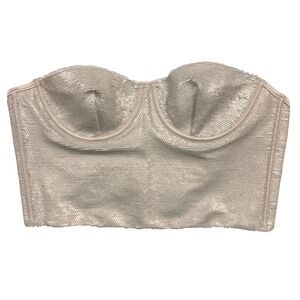 NWOT Sequin Embellished Bustier Crop Top‎ Party Clubwear Women's Size Medium